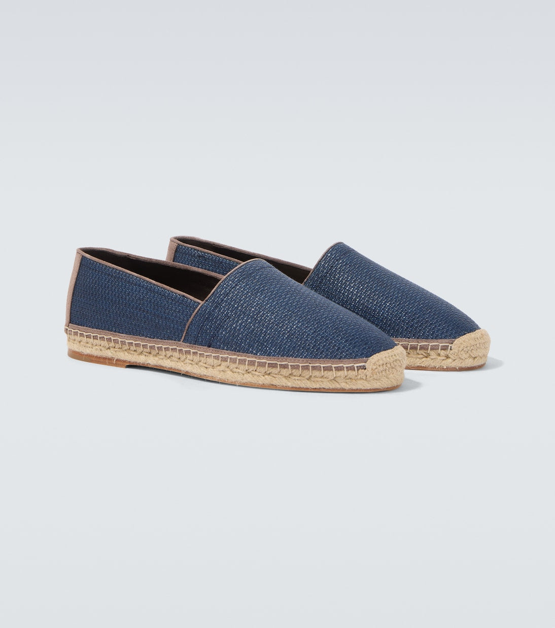 Canvas espadrilles with blue suede trim