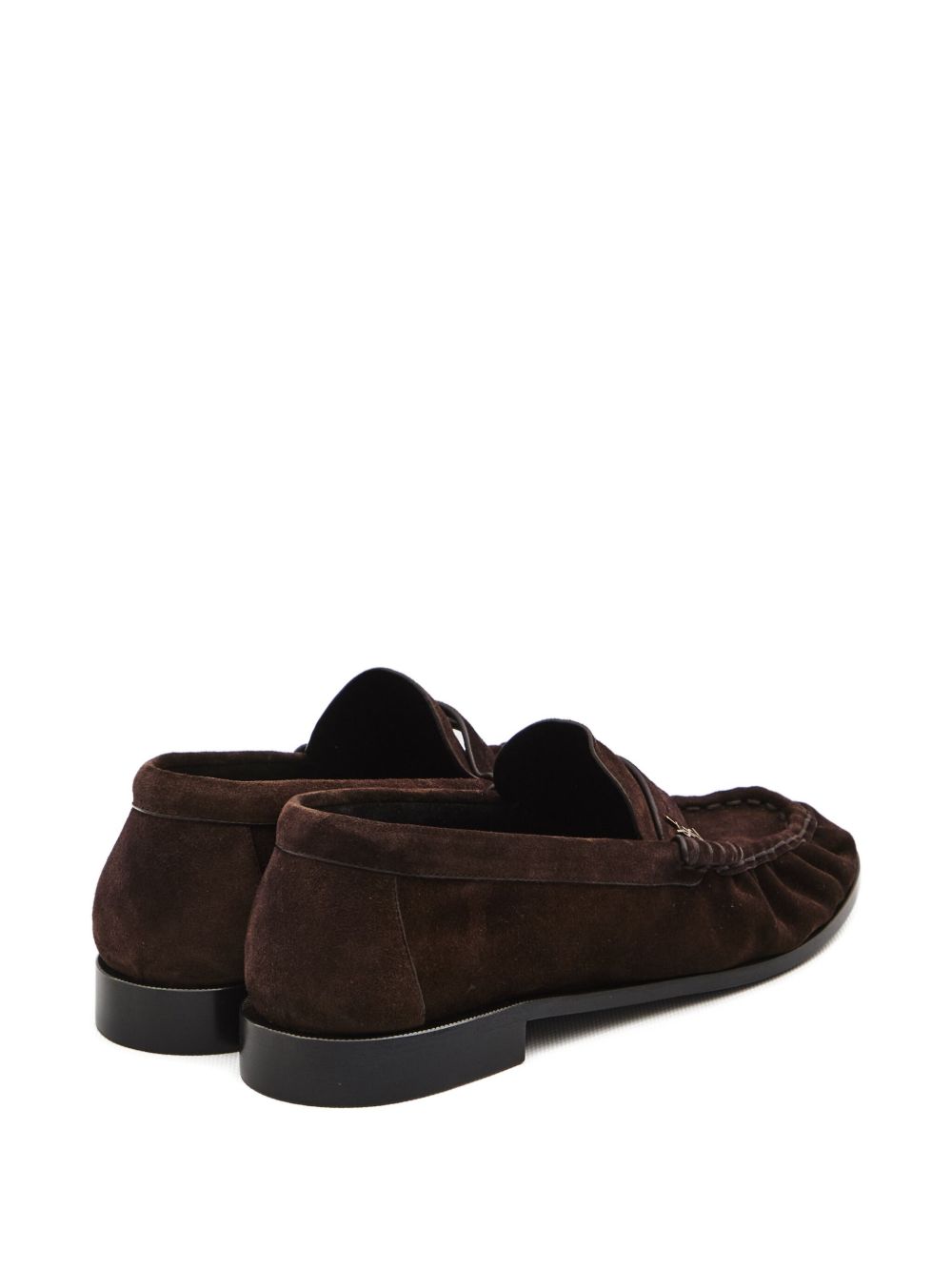 Dark brown suede loafers