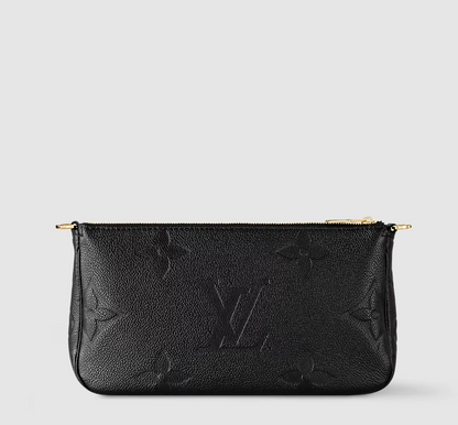 Multi Pochette Accessoires in Pelle Monogram Empreinte Nero