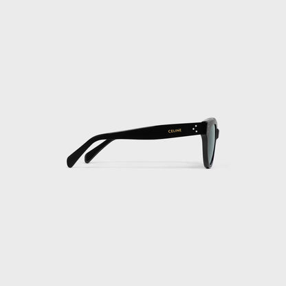 Occhiali da sole rotondi S332 in acetato nero donna