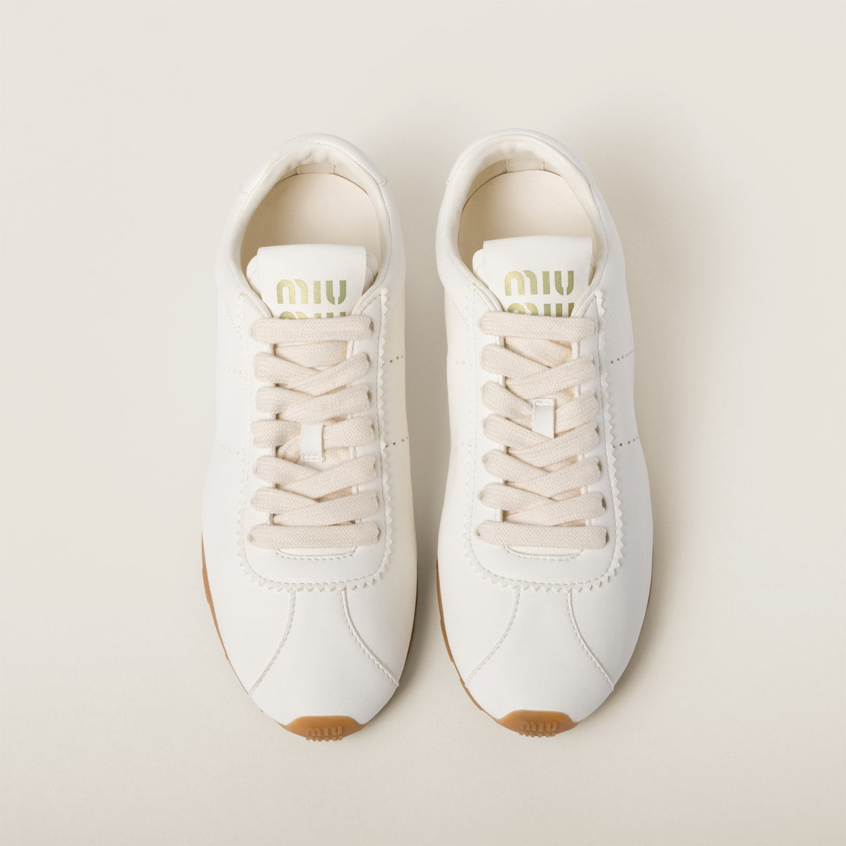 Ivory Nappa Leather Plume Sneakers