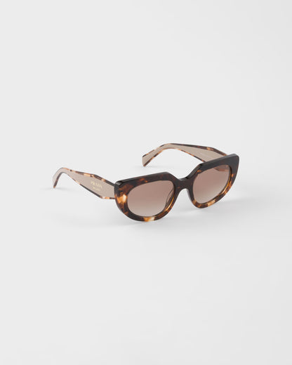 Oval sunglasses with logo and coffee lenses