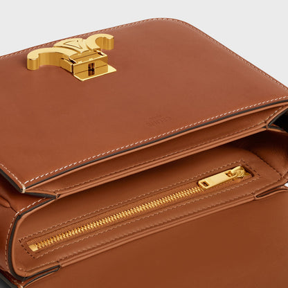 Borsa Teen Triomphe in pelle di vitello naturale CUOIO
