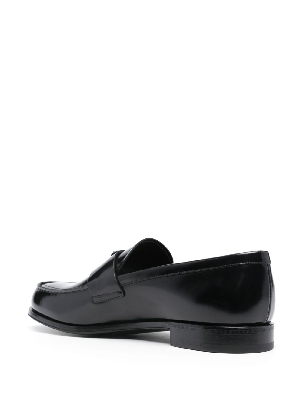 Mocassini in pelle con logo triangolare smaltato