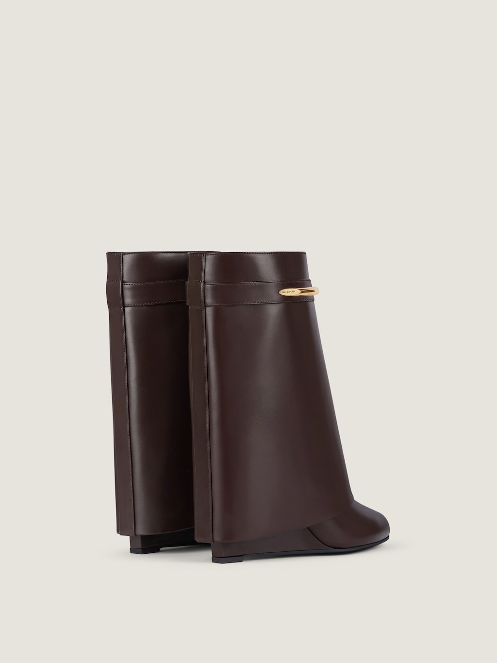 Ebony brown leather Shark ankle boots