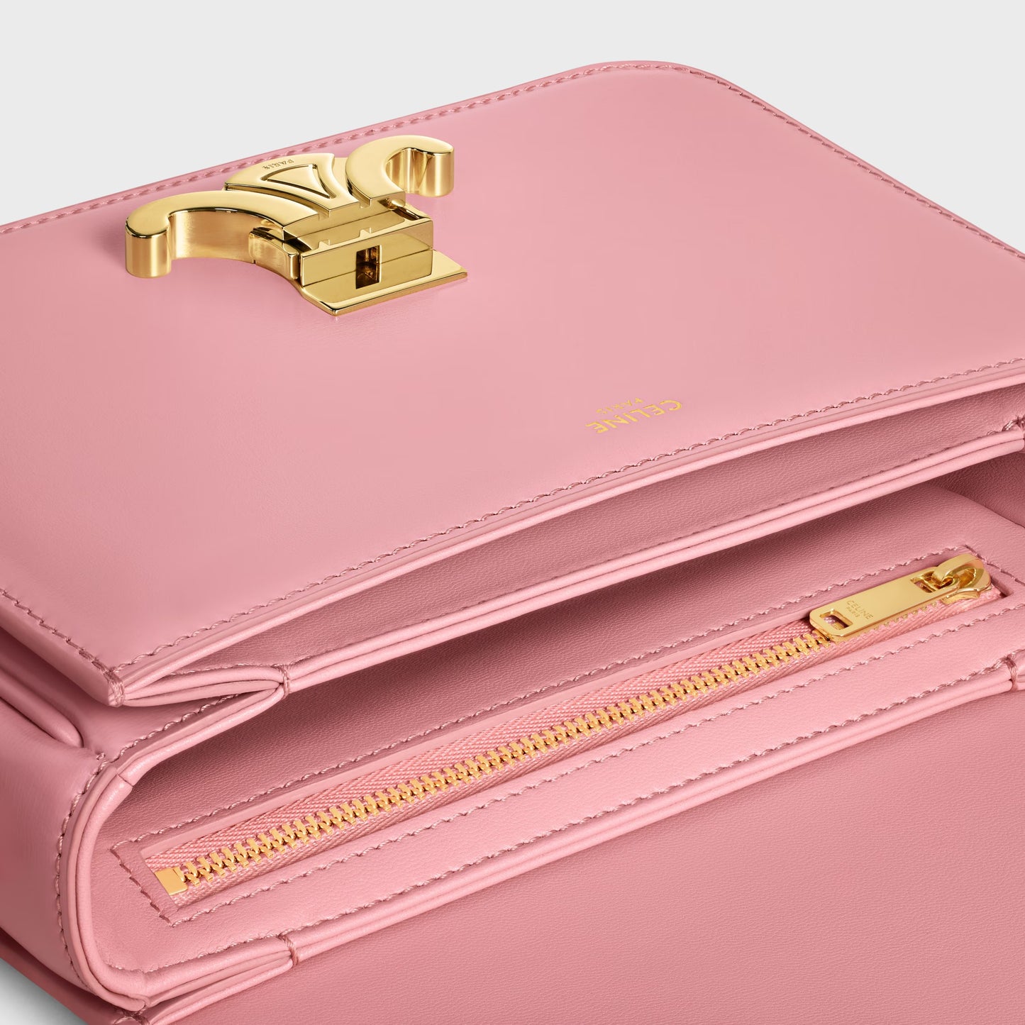 Borsa Teen Triomphe in pelle di vitello lucida rosa