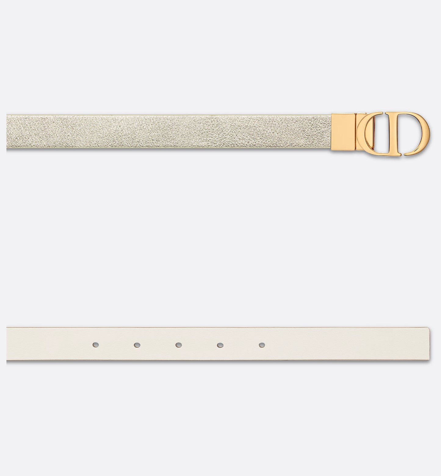 Women's Reversible 30 Montaigne Belt in Gold and Milk Smooth Calfskin 20 mm