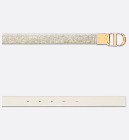 Women's Reversible 30 Montaigne Belt in Gold and Milk Smooth Calfskin 20 mm