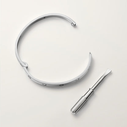 LOVE bracelet, medium model, 4 diamonds, silver