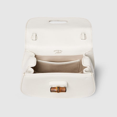 White leather GG Bamboo 1947 mini bag