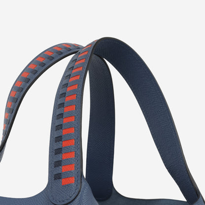 Picotin 22 Treccia di cuoio - Blu inchiostro / Nero / Mattone di Epsom