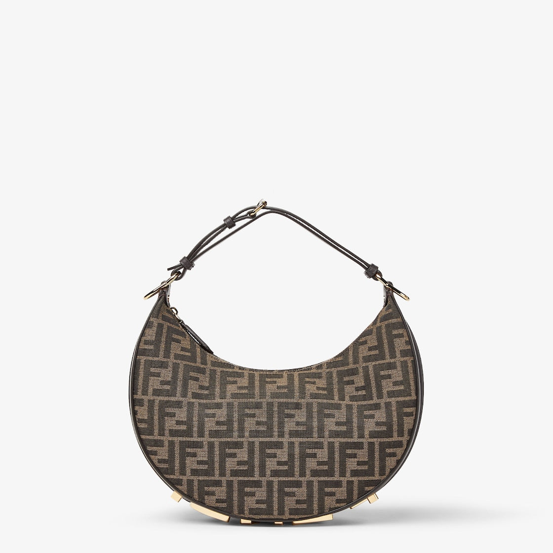 Borsa in tessuto jacquard Fendigraphy Small Brown FF
