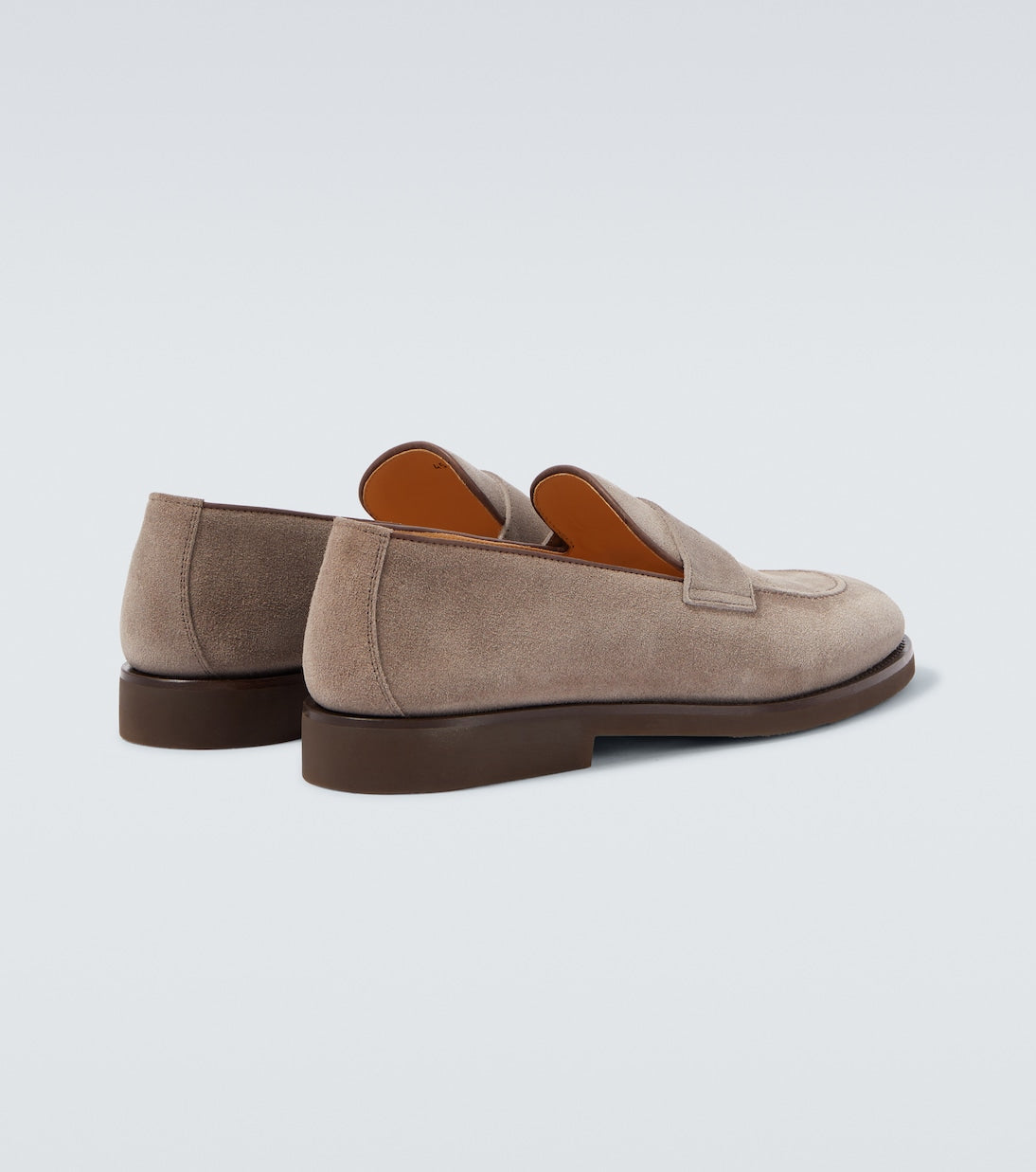 Grey Suede Penny Loafers