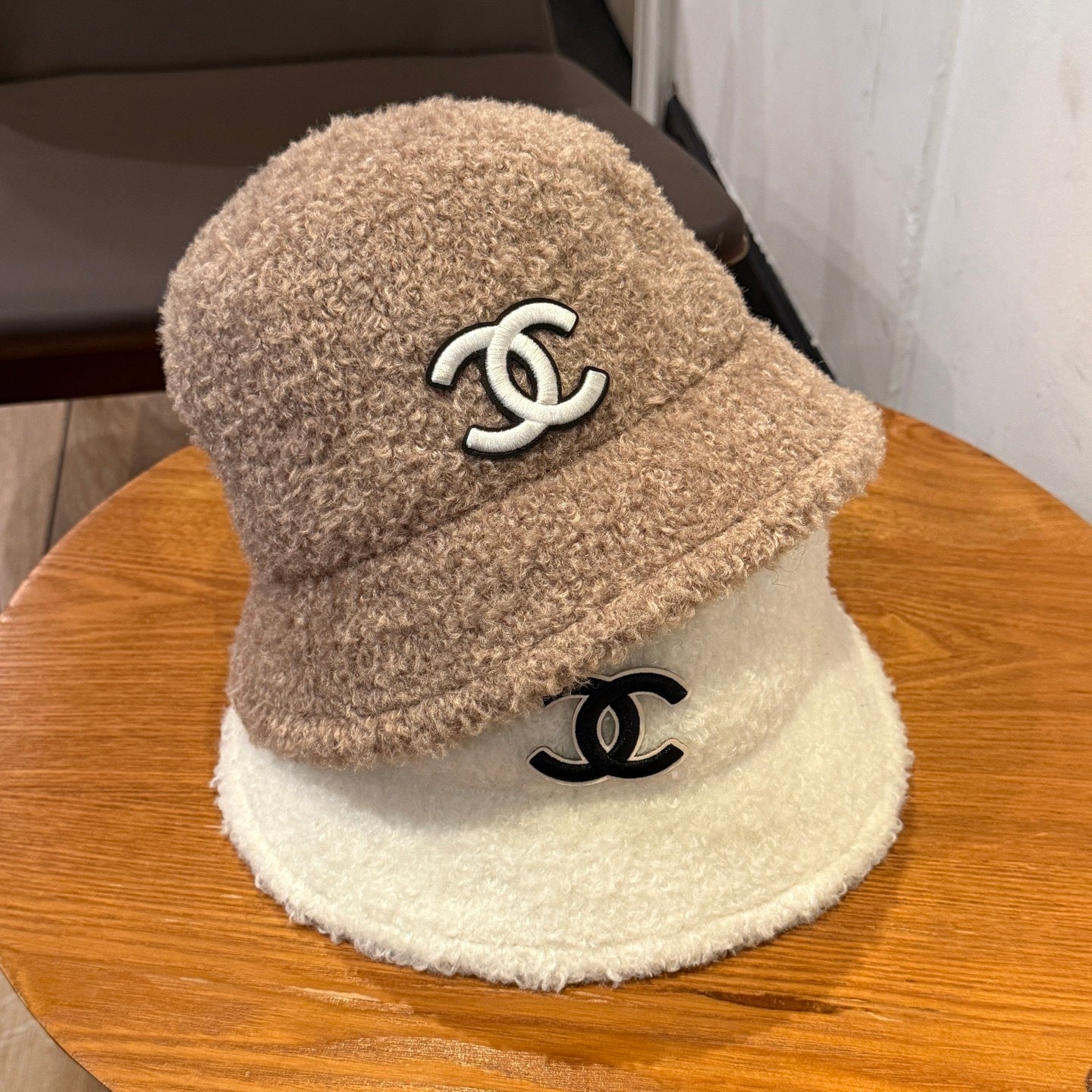Soft faux leather bucket hat CC
