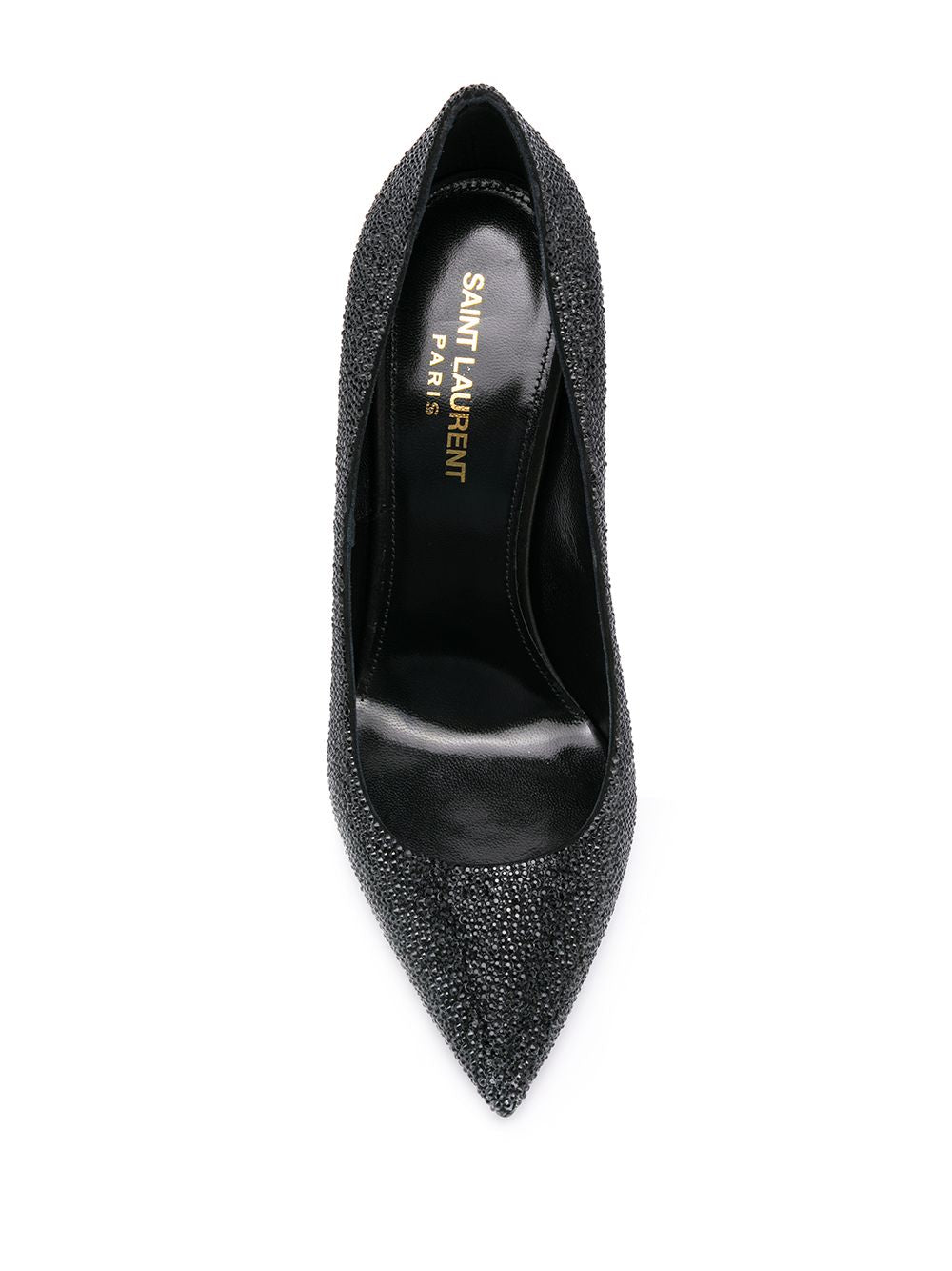 Opyum décolleté in black glitter calfskin