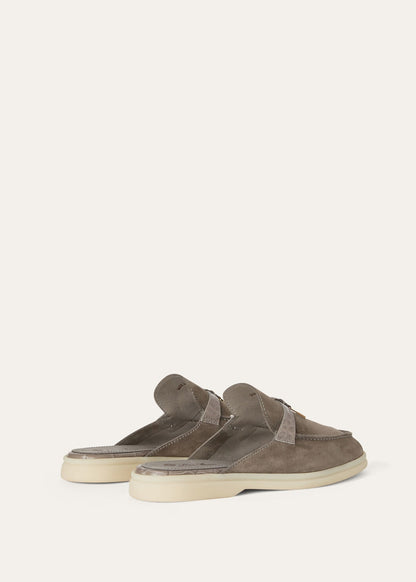 Babouche Charms Walk in pelle scamosciata grigia