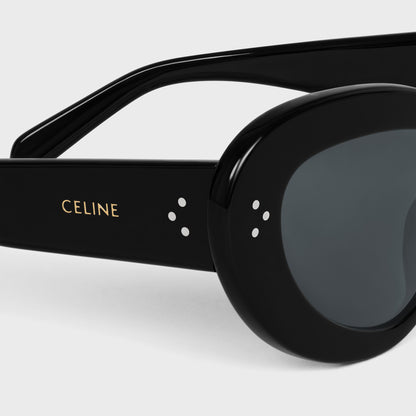 Occhiali da sole a farfalla S320 in acetato nero donna