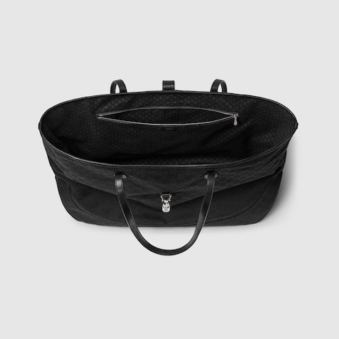 Black GG Jackie large fabric shopping bag