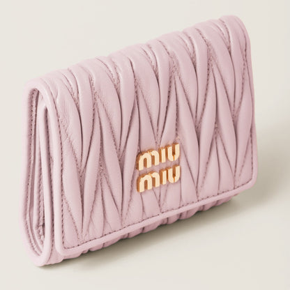 Small pink nappa leather wallet