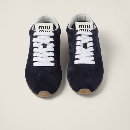 Blue suede Plume sneakers