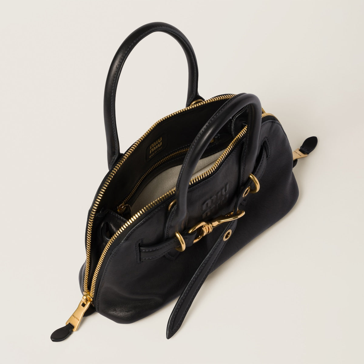 Aventure small black nappa leather bag