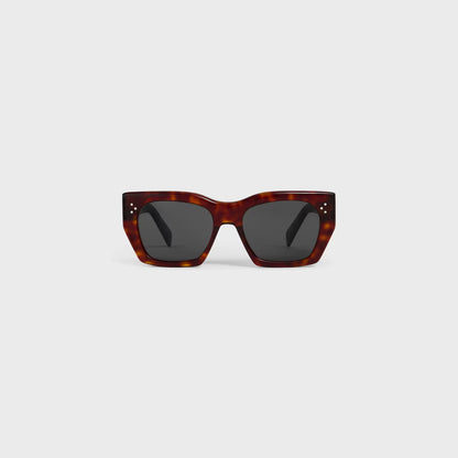 Occhiali da sole cat-eye S342 in acetato avana rosso donna