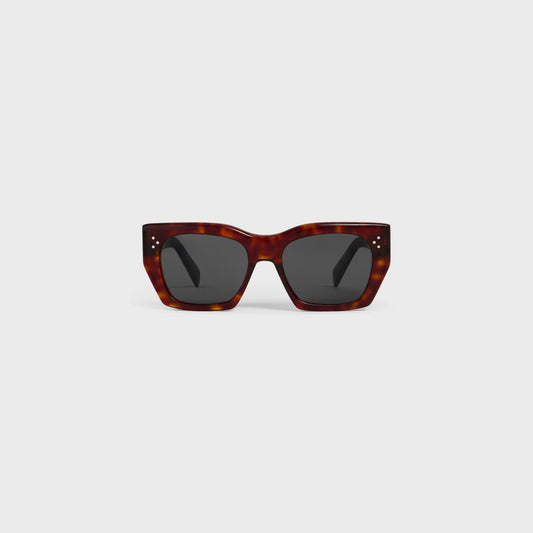 Occhiali da sole cat-eye S342 in acetato avana rosso donna