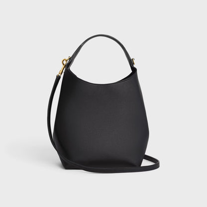 HOBO PICCOLA IN MORBIDA PELLE DI VITELLO LISCIA NERO