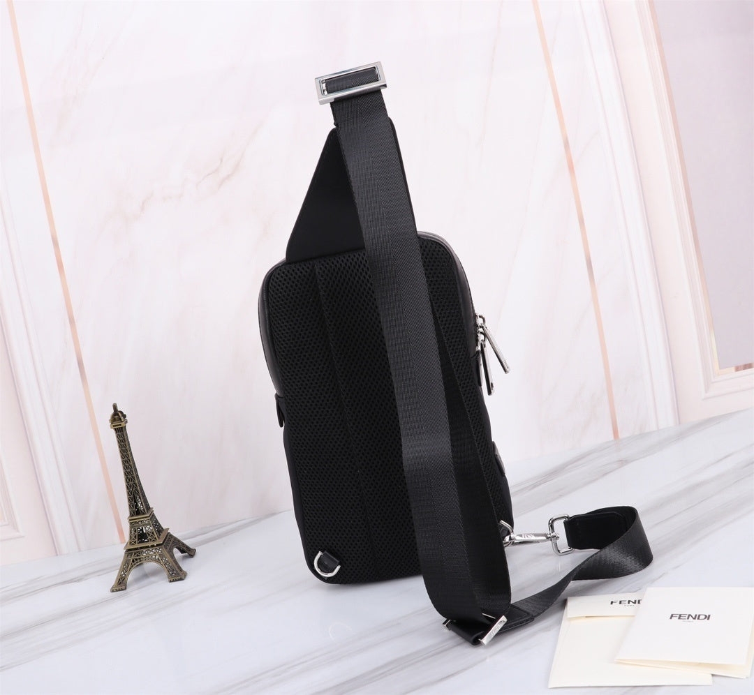 Borsa a tracolla FF Jacquard Nero/Giallo