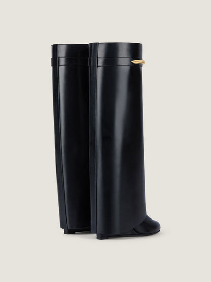 Black leather Shark boots