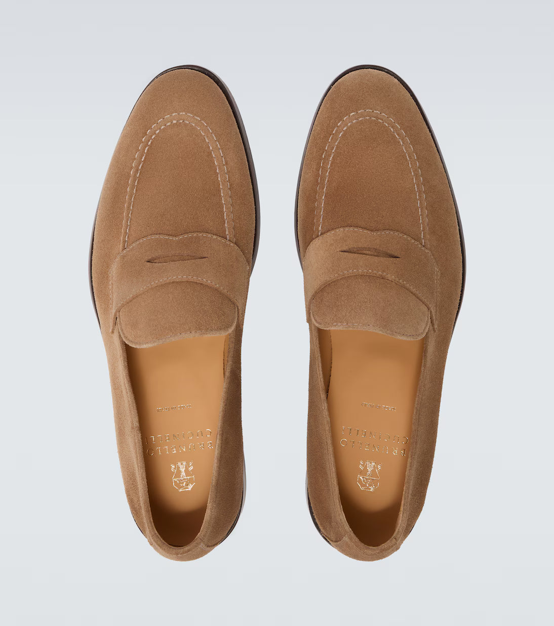 Beige suede loafers
