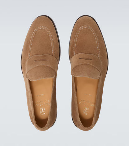 Beige suede loafers