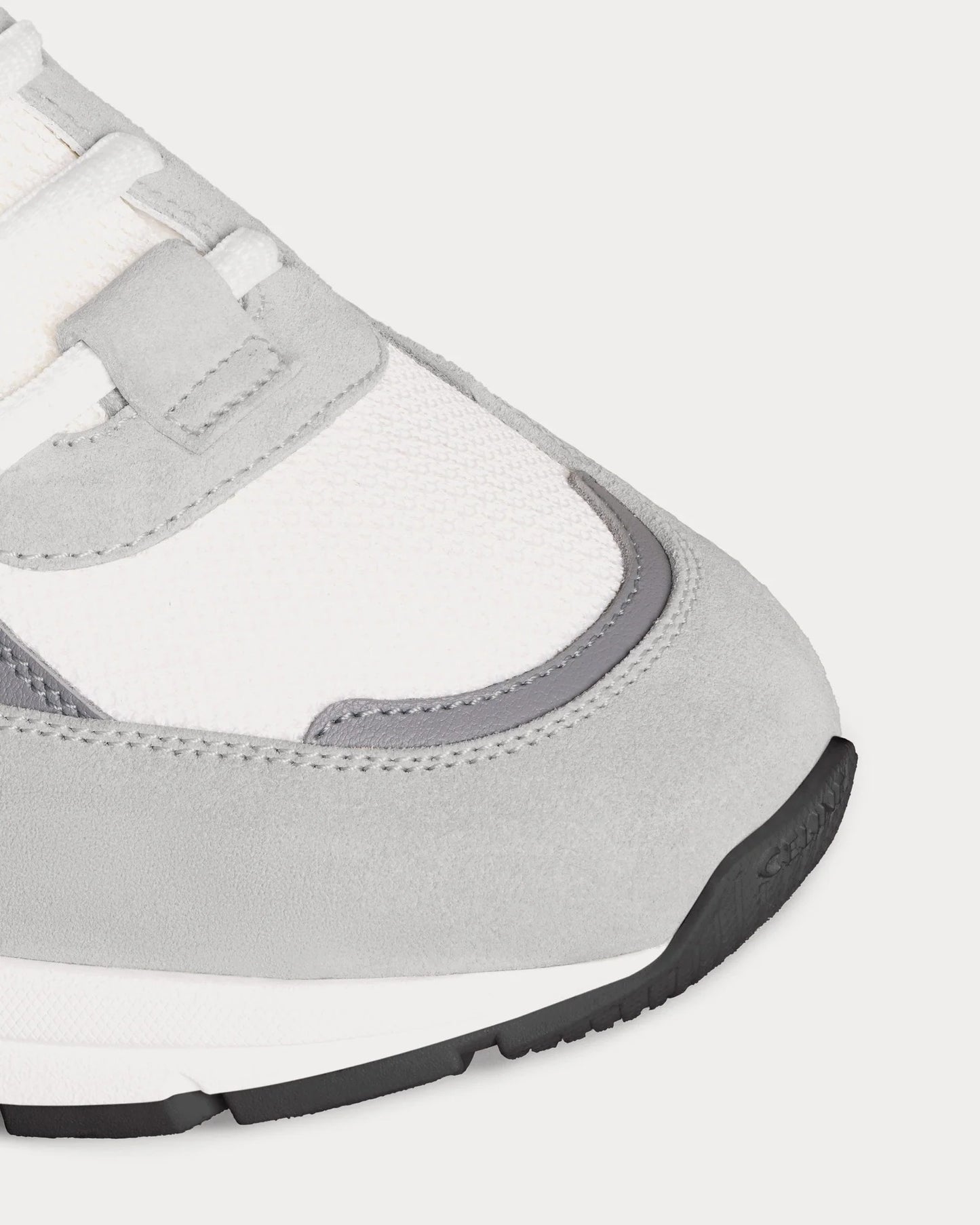CR-03 Runner sneakers basse grigie in mesh pelle scamosciata e pelle di vitello