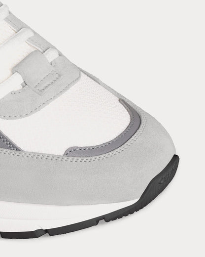 CR-03 Runner sneakers basse grigie in mesh pelle scamosciata e pelle di vitello