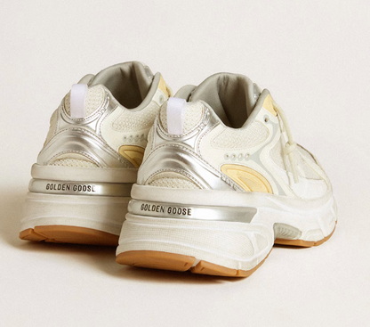 Lightstar in white leather and mesh with distressed white star