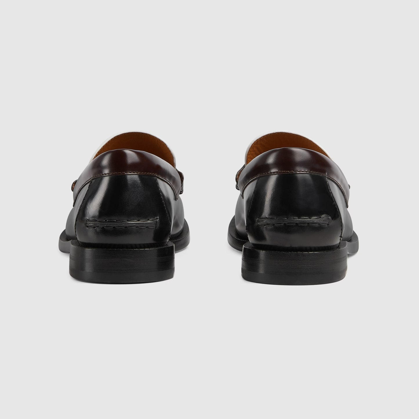 Mocassino uomo con dettaglio rimovibile pelle nera e bianca