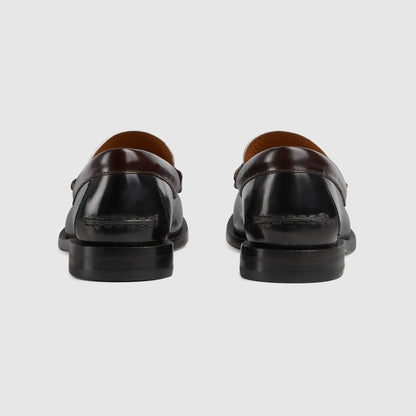 Mocassino uomo con dettaglio rimovibile pelle nera e bianca