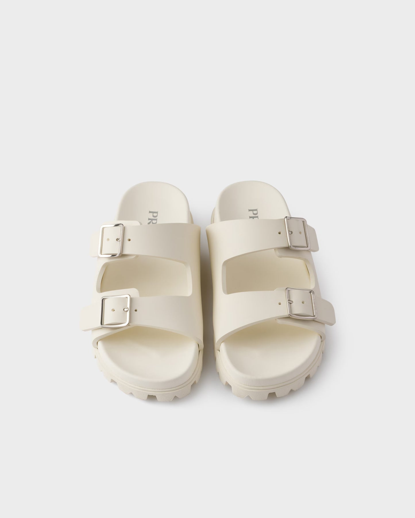 Ivory rubber slider sandals