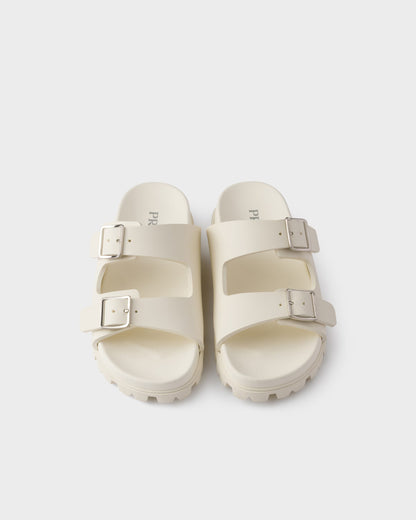 Ivory rubber slider sandals