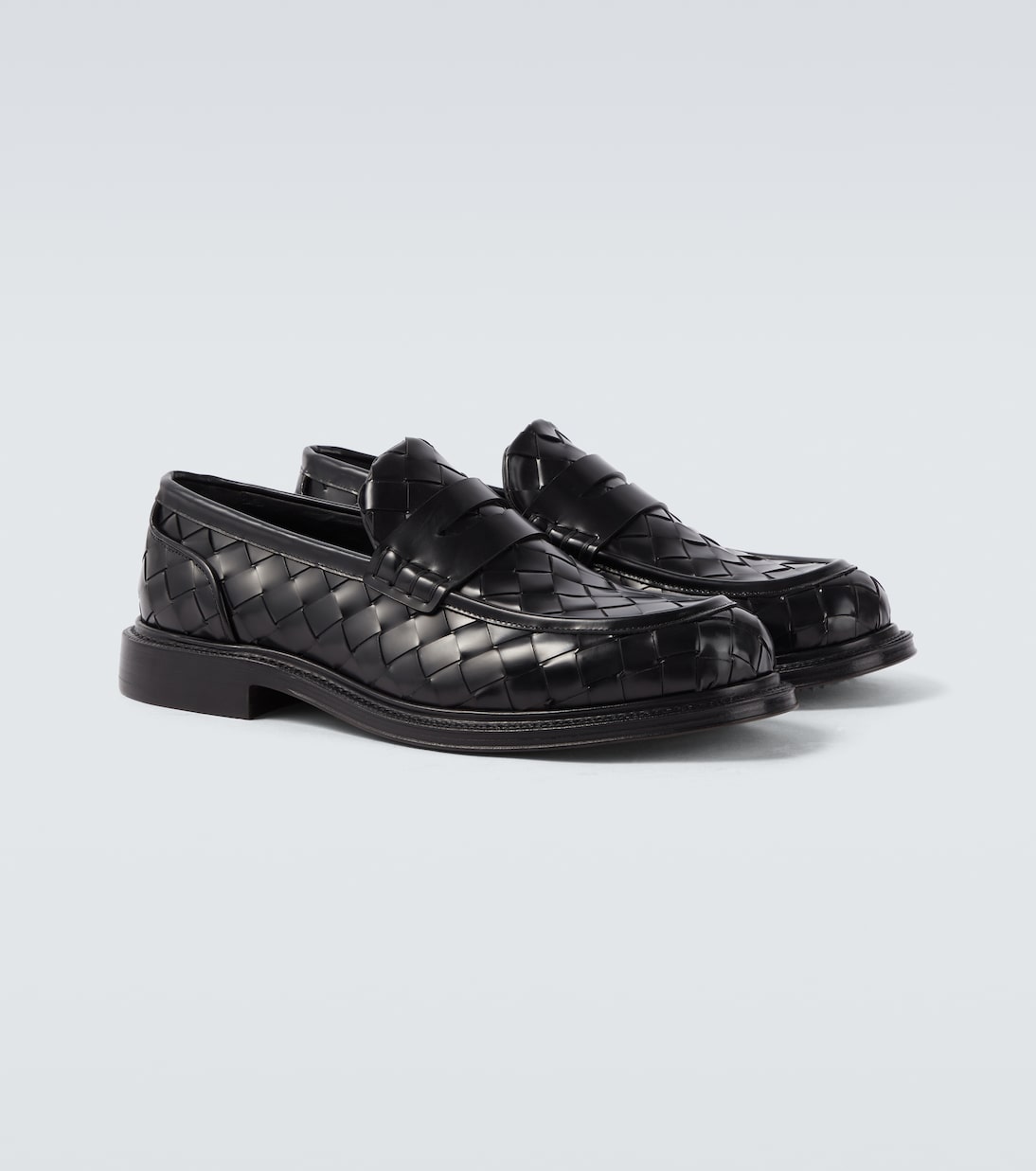 James Braided Black Leather Loafers