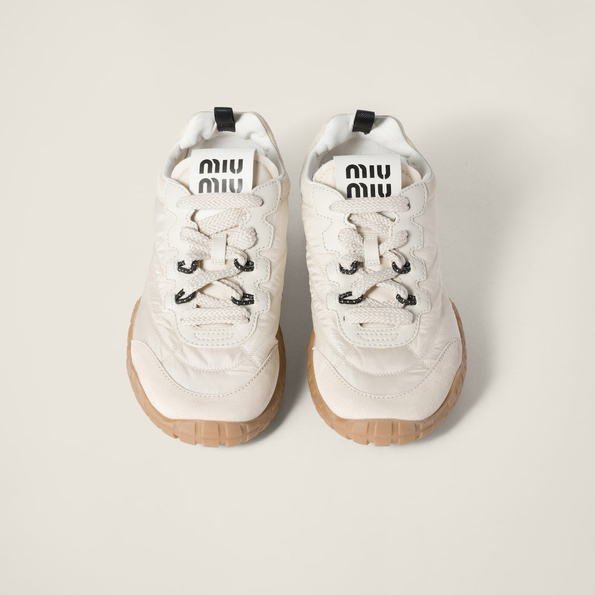 Ivory Tyre sneakers in technical fabric and suede