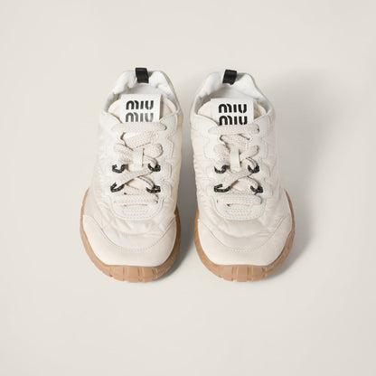 Ivory Tyre sneakers in technical fabric and suede