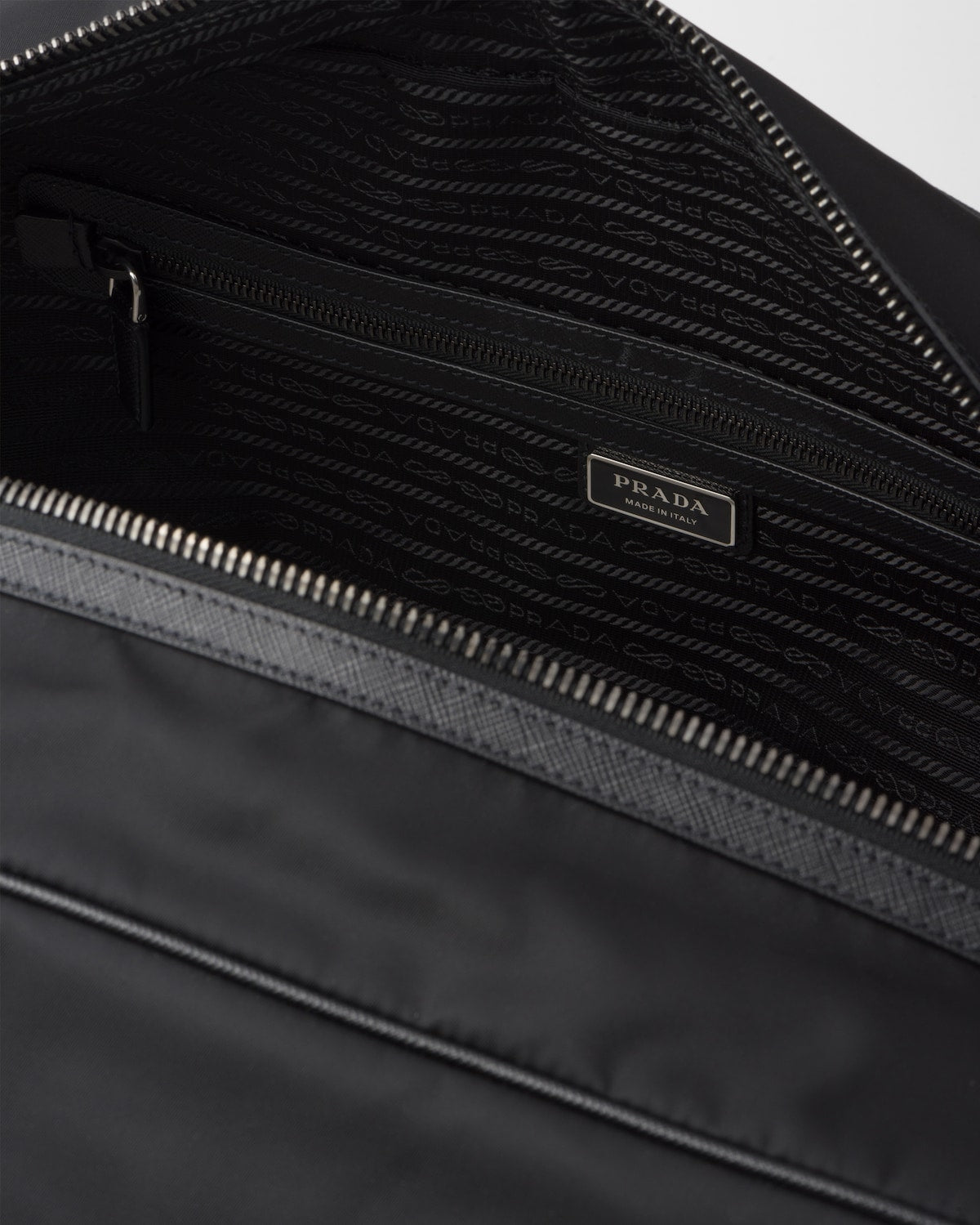 Black Saffiano Leather and Nylon Travel Bag 45