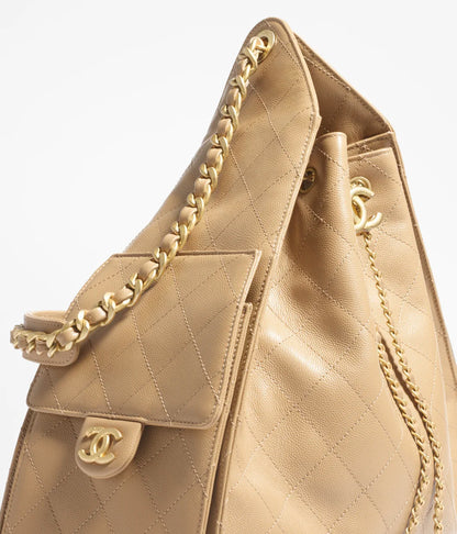 Borsa CHANEL 25 media beige scuro