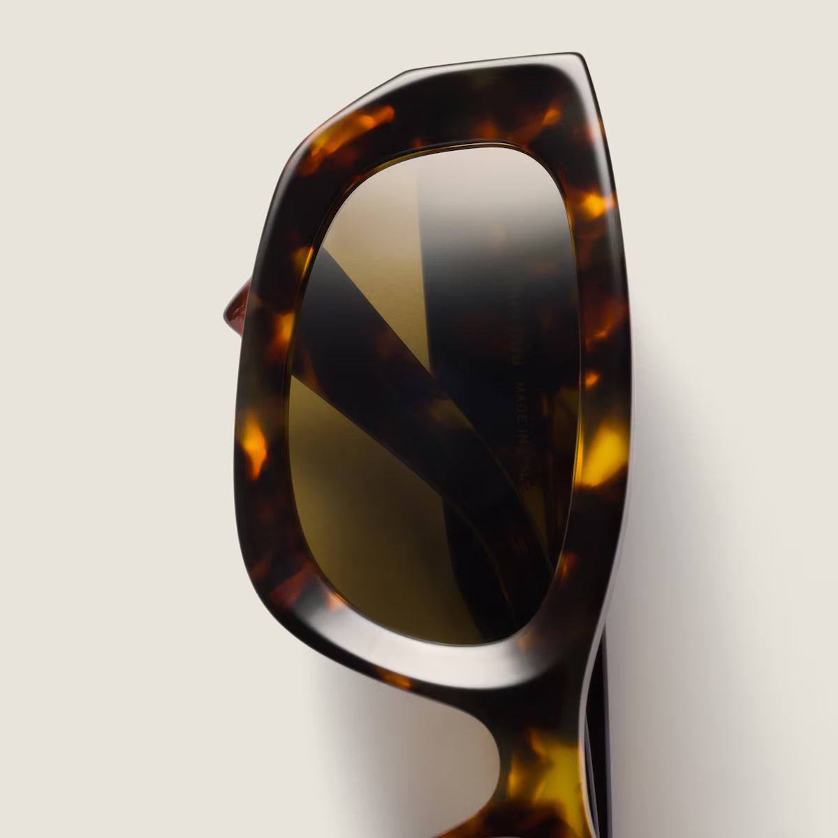 Miu Glimpse low-shape honey tortoiseshell sunglasses with Loden Green lenses