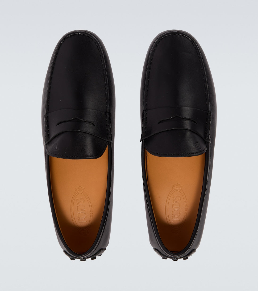 Black Gommino Leather Loafers