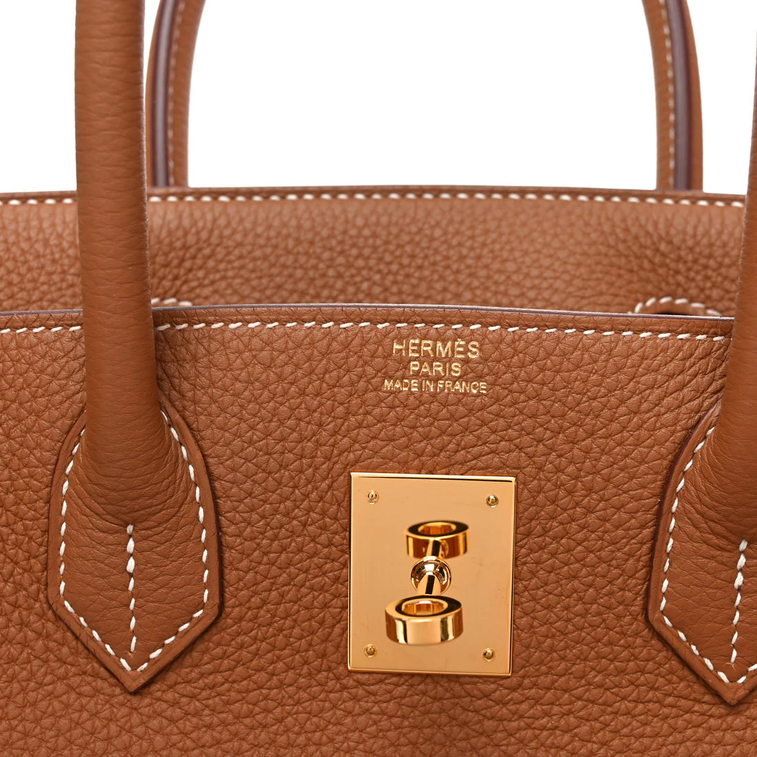 Birkin 25 Gold Togo mit goldfarbenen Beschlägen