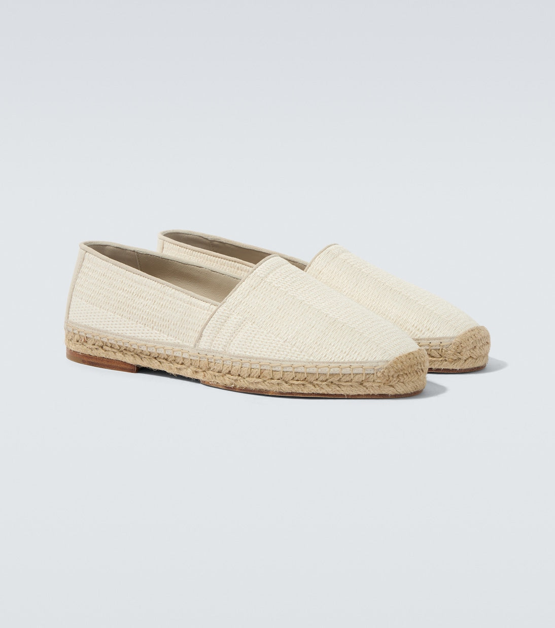 Canvas espadrilles with white suede trims