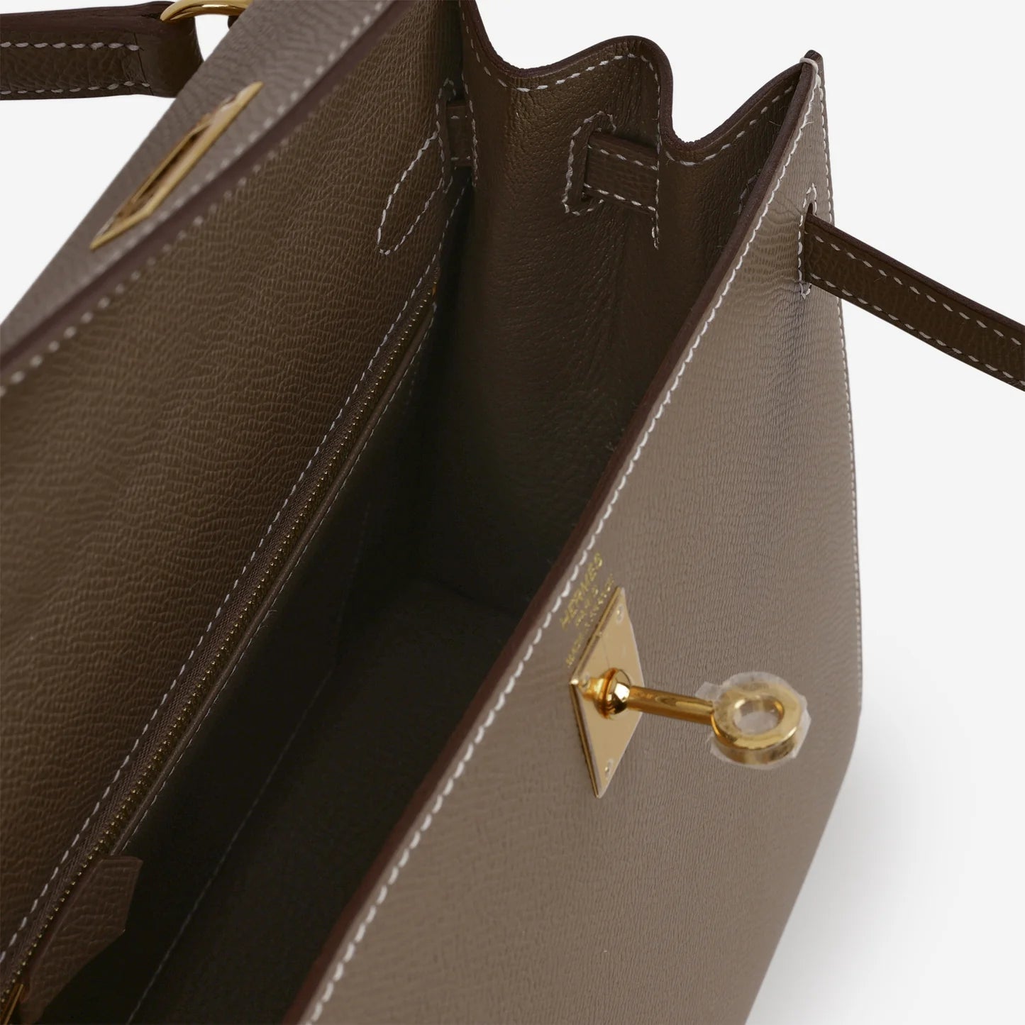 Kelly 25 Etoupe with gold hardware Epsom