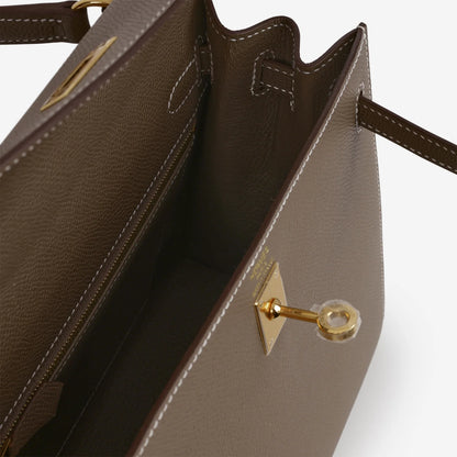 Kelly 25 Etoupe with gold hardware Epsom